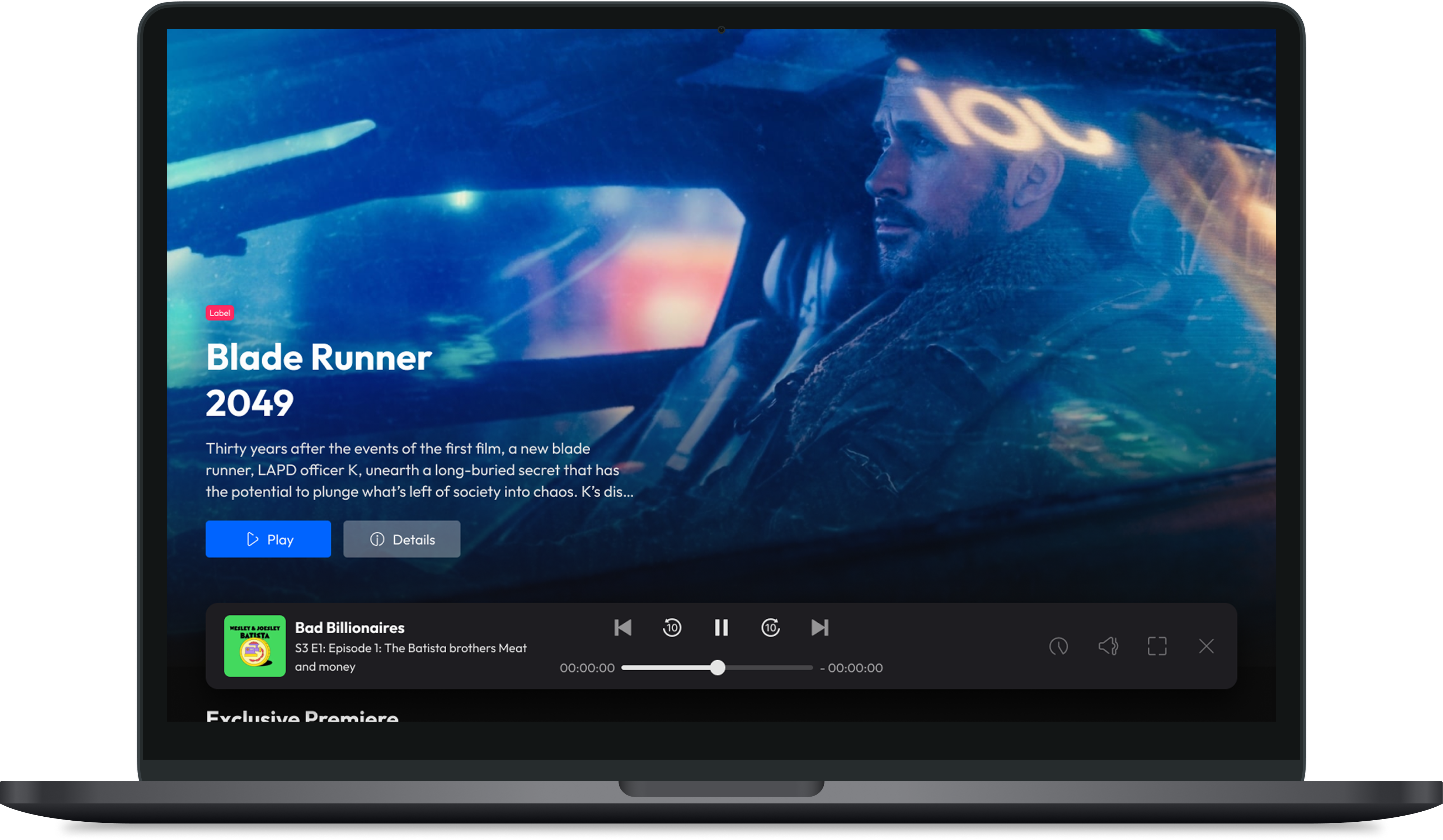 Web browsing view with a persistent audio mini-player.