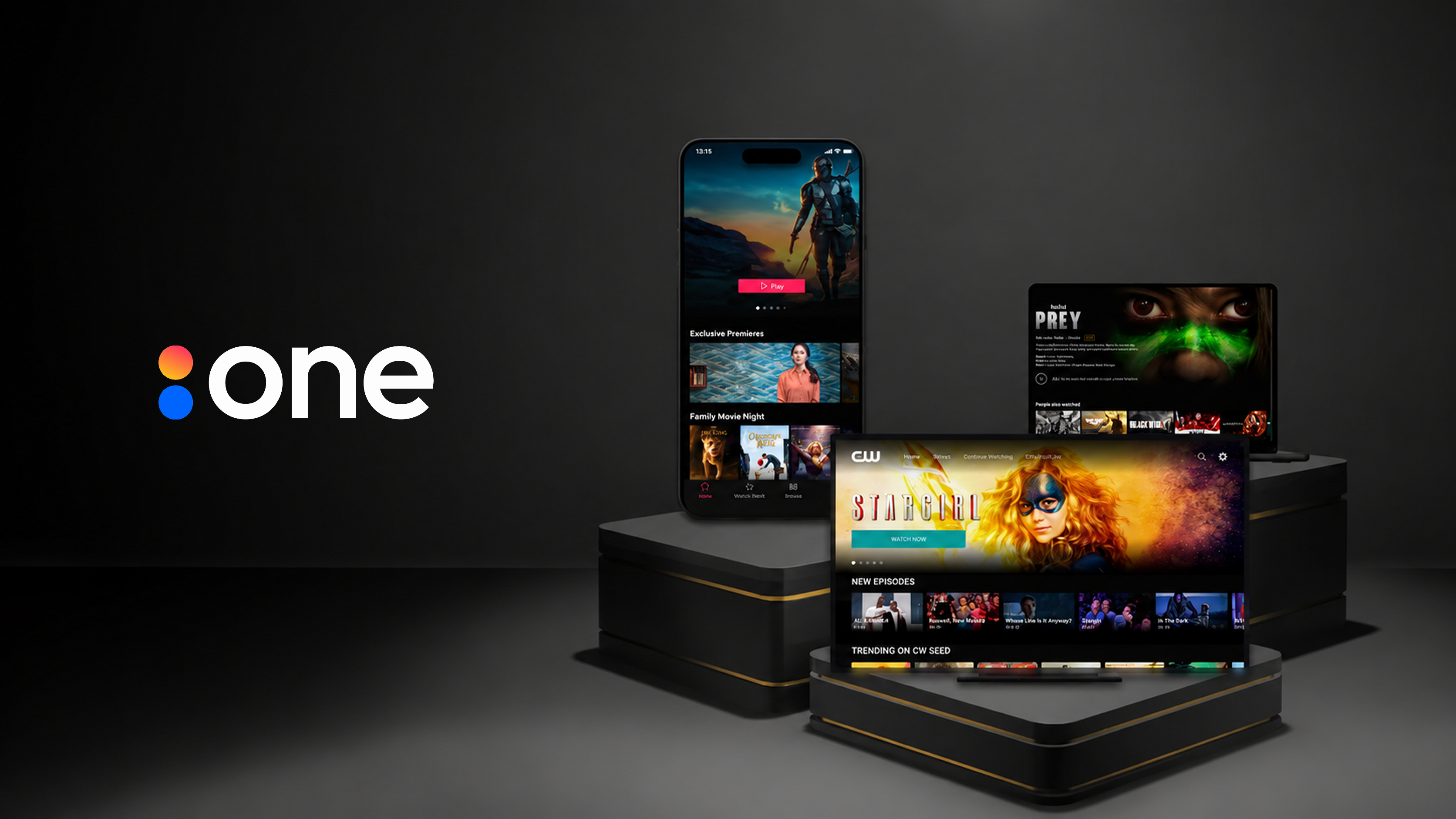 Accedo One streaming apps on mobile, tablet, and TV — product ecosystem context