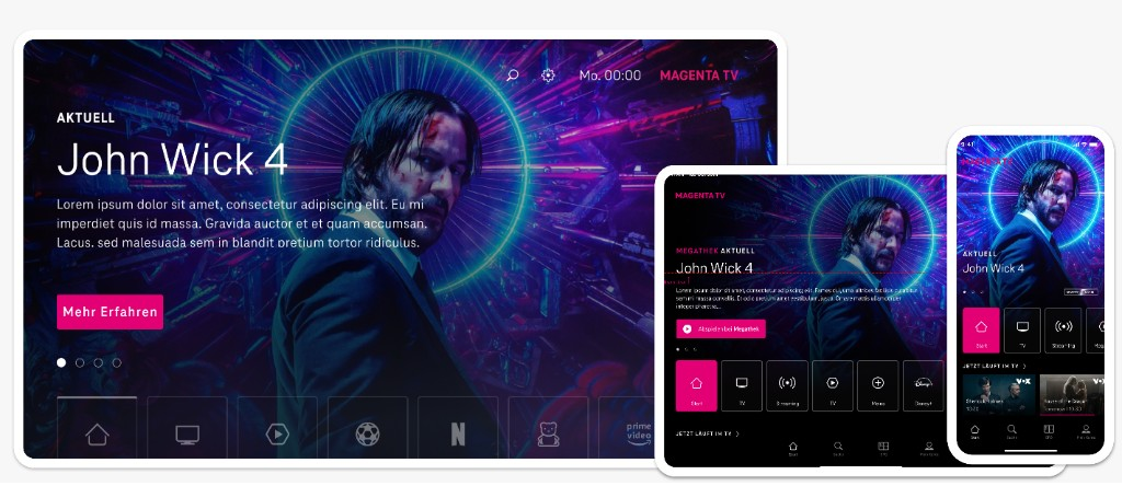 Magenta TV on TV — hero content frame